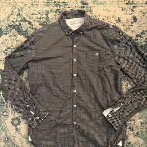 7 Diamonds Black and White Geometric Shirt